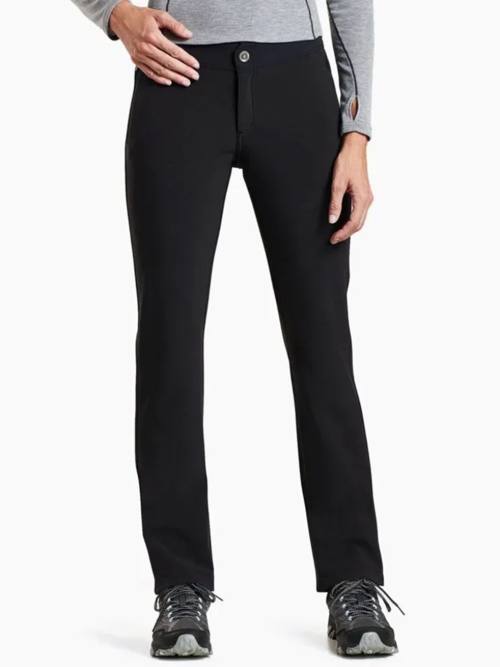 Kuhl Women's Pants Frost Softshell Fleece Lined Black Size 8 Short $139 EUC